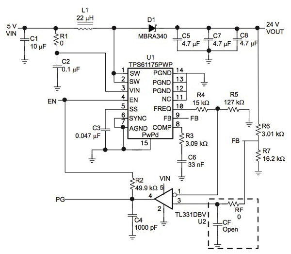 TI TPS61175 LDO